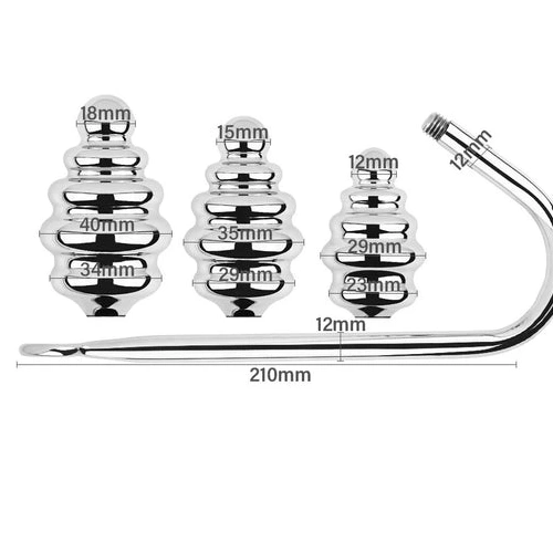 Anal Hooks Set 8826 Ribbed Anal Screw-in Hook GreatBenefit 0909